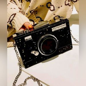 Camera design Box Bag Mini Metal Decor Bag